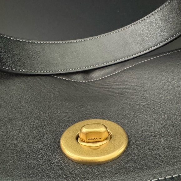 Coach Black Leather Haversack - Picture 9 of 14